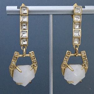 🆕Alexis Bittar white Quartz Drop Earrings Gold